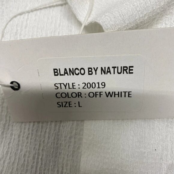 Blanco By Nature Men’s Textured Cotton Button Shirt Size L White - Picture 14 of 14